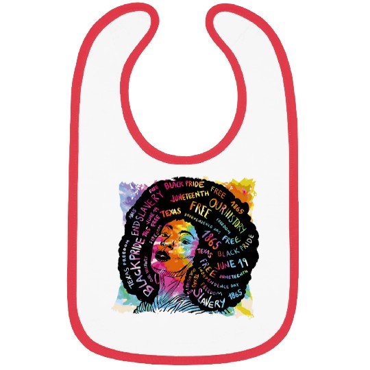 Black History Afro Woman Black Pride 1865 Bibs