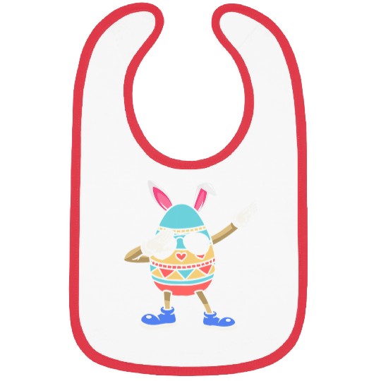 Rabbits Dabbings easter egg with easter ears easter bunny Bibs