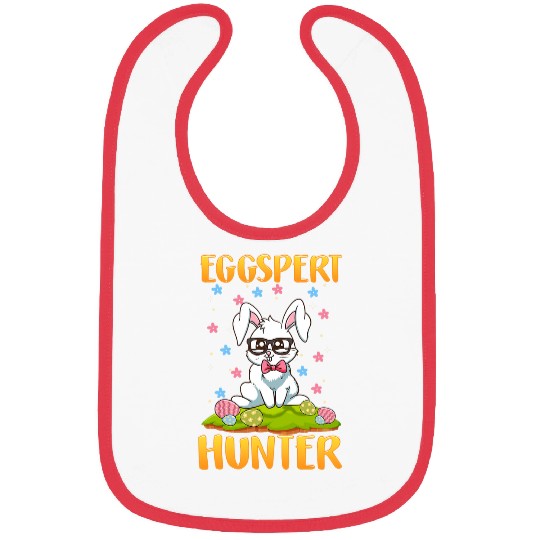 Rabbits Easter Egg Hunt Eggspert Hunter Funny Easter Bunny Rabbit Bibs