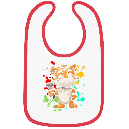Tiger Painter Funny Hobby Safari Jungle Bibs