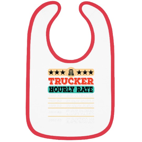 Funny Trucker Hourly Rate Joke Distressed Labor Union Rate Bibs