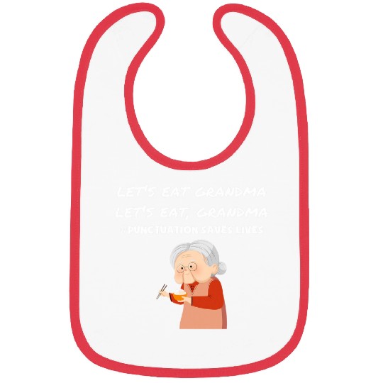 Lets Eat Grandma Funny Punctuation Saves lives grammar Bibs