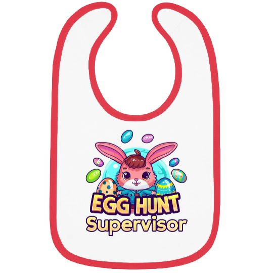 Funny Easter Egg Hunt Supervisor Dad Mom Kid Party Bibs