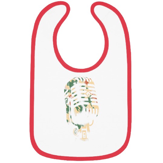 Microphone Camouflage vintages Singer Live Music Lover Bibs