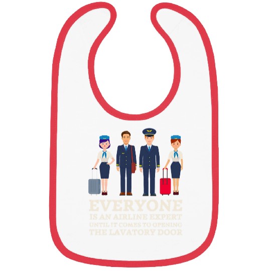 Flight Attendant Stewardess Funny Airline Expert Pilot Humor Bibs