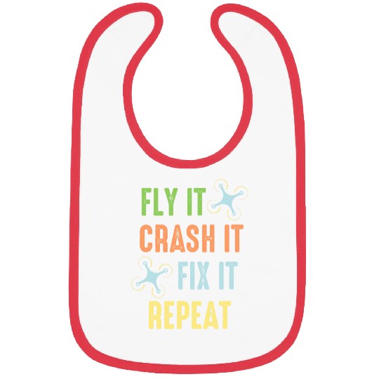 Fly Crash Fix Repeat Drone Pilot Bibs
