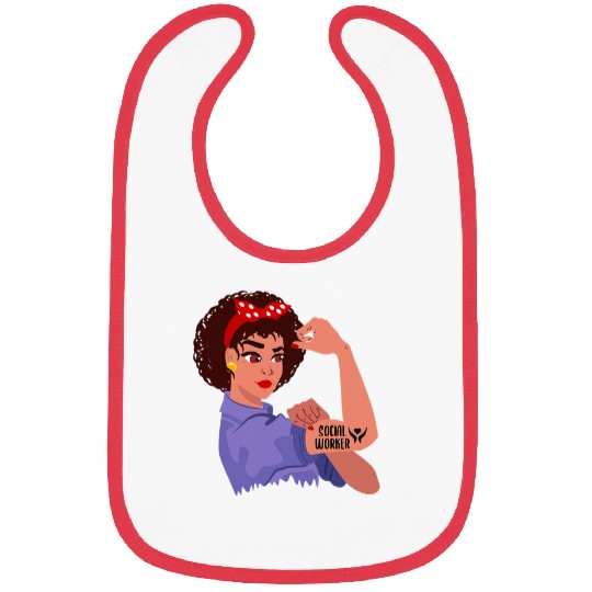 Black Social Worker Rosie The Riveter Bibs