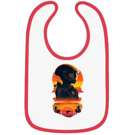 vintages Sunset UFO Space Alien Pilot Bibs