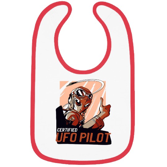 Retro 1980s 1990s UFO Pilot Alien SciFi Day Pastel Brown Bibs