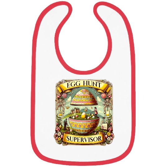 Egg Hunt Supervisor Egg Hunting Party Mom Dad Easter Day Bibs