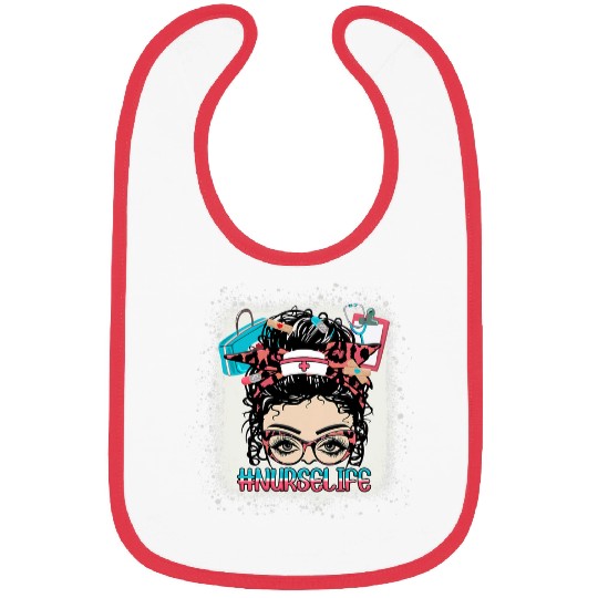 nurses Life Health Care Worker Nursing Assistant Messy Bun Bibs