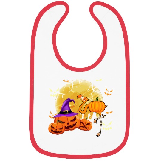 Pink Flamingo Happy Halloween Gift Flamingos Bibs