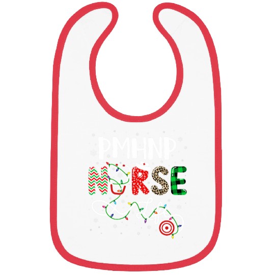 nurses Leopard Print Christmas PMHNP nurses Life Bibs