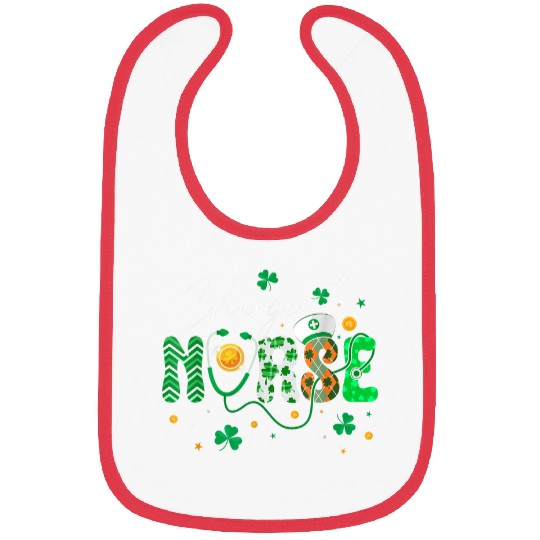 Happy St Patricks Day nursess Lucky Charge nurses Shamrock Bibs
