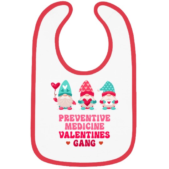 Preventive medicines Gnomes nurses Valentines Day Bibs