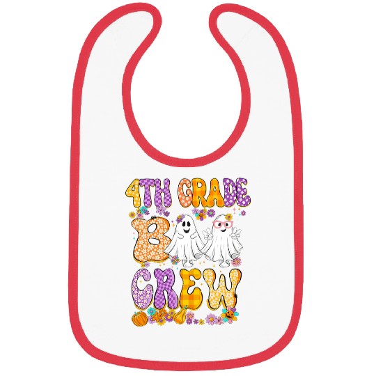 4th grade boo crew 4th Grade Teacher Kids Halloween Matching Bibs