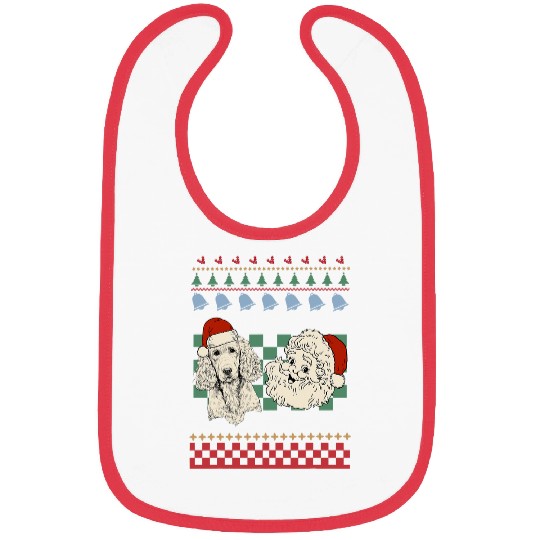 Dog Cocker Spaniel vintages Santa Cocker Spaniel Retro Ugly Christmas Holiday Bibs