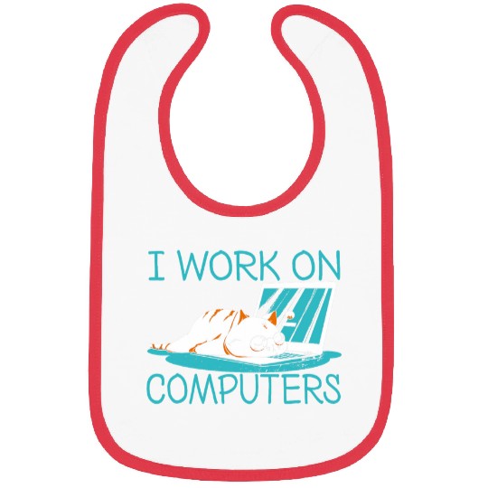 Funny I Work On Computers Coder Software Sloth Programmer Bibs