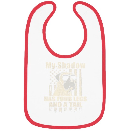 My Shadow Boerboel Proud American Flag Funny Bibs