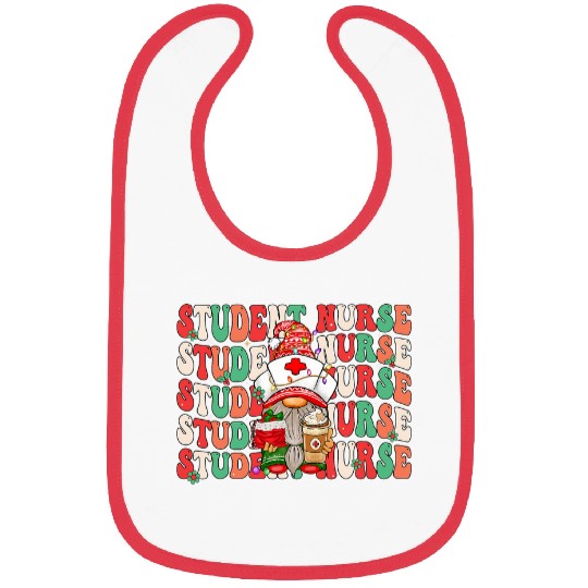 Groovy Student nurses Christmas Gnome Funny Nursing Student Bibs