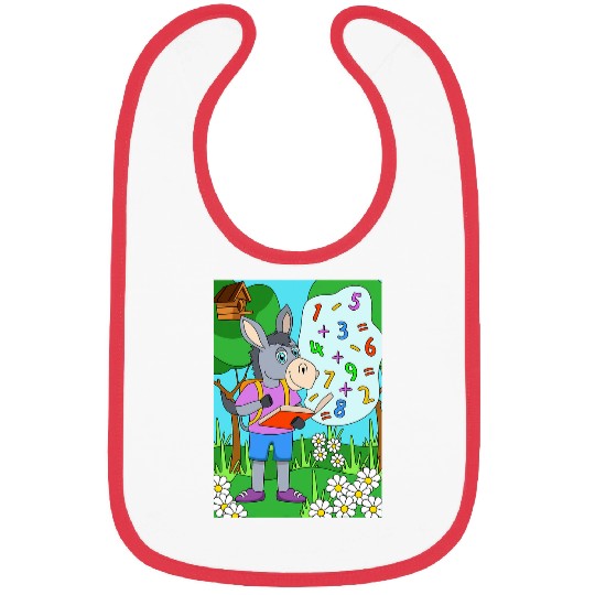 Donkey reading a math book Bibs