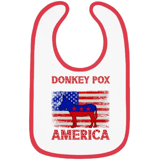 Donkey Pox America Flag American Patriotic Bibs