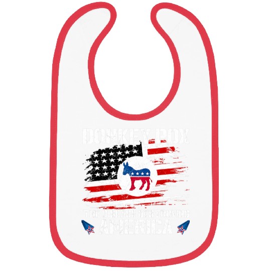 Donkey Pox The Disease Destroying America USA Flag Funny Bibs
