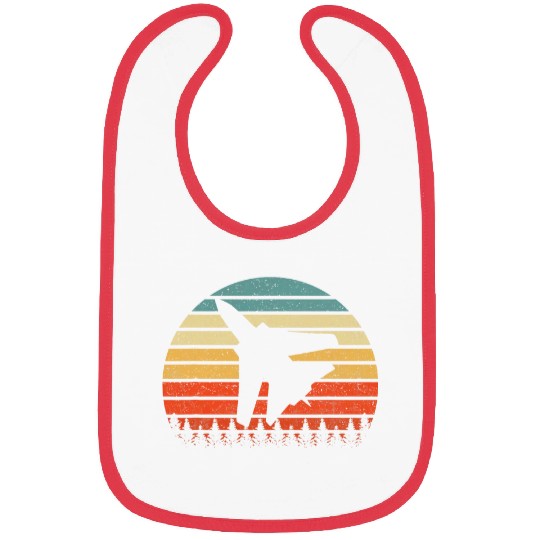 Pilot Fighter Jet Retro Sunset Bibs