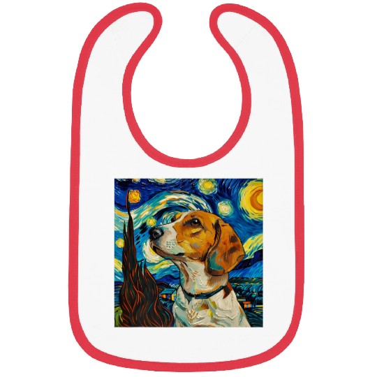 Beagle Dog Van Gogh Style Starry Night 1 Bibs