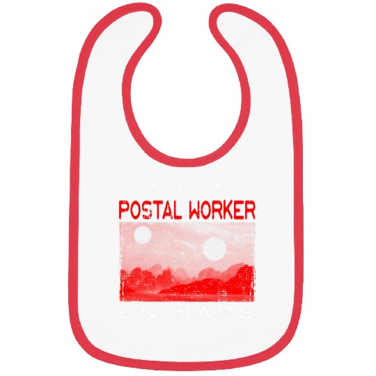 First Postal Worker on Mars Mailman Red Planet 2 Bibs