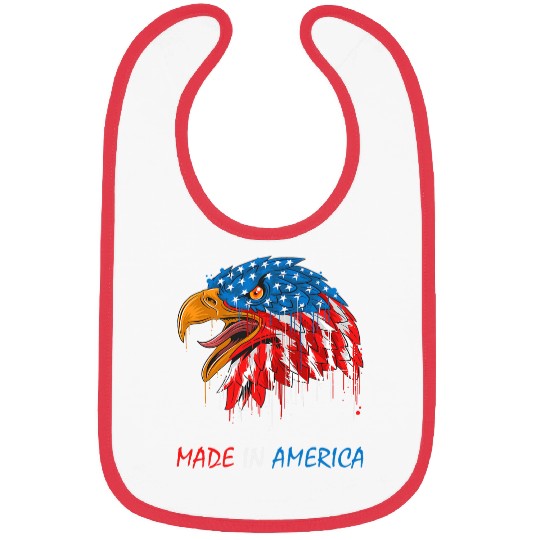 American Flag Patriotic Eagle Made In America Bibs