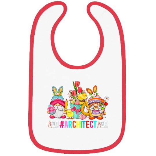 Architect Easter Day Bunny Gnomes With Chicks Hunting Eggs Bibs