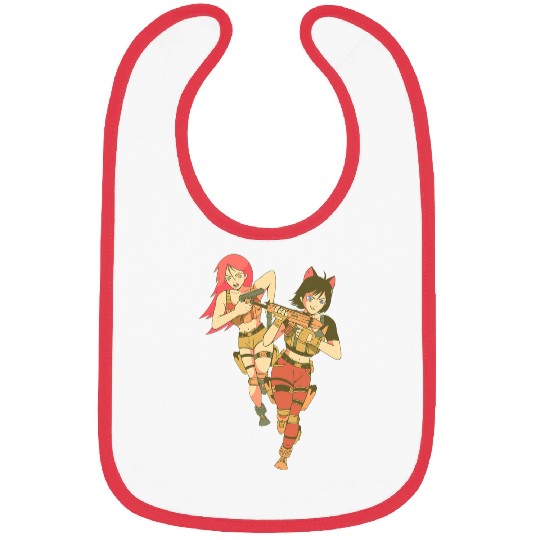 Anime Girls Mission Use Fighter Warrior Bibs