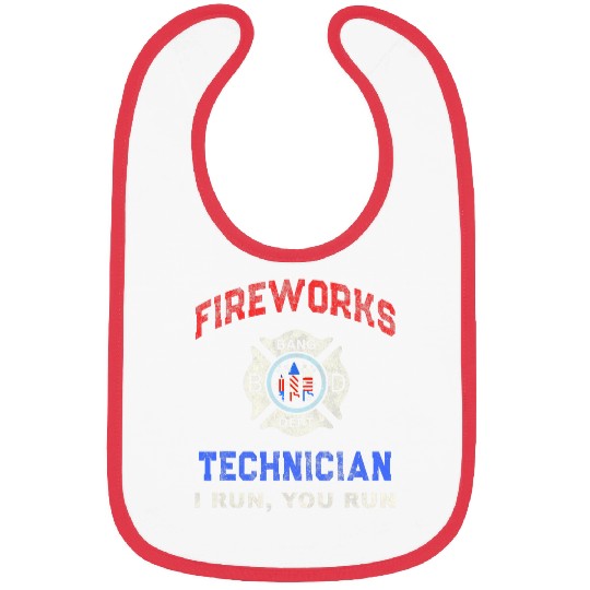 Funny FIREWORKS TECHNICIAN America Firefighter Pyro Expert Bibs