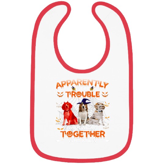 Beagle Apparently We Are Trouble Halloween Bibs