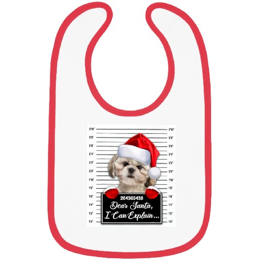 Dear Santa I Can Explain Funny Christmas Shih Tzu Xmas Bibs