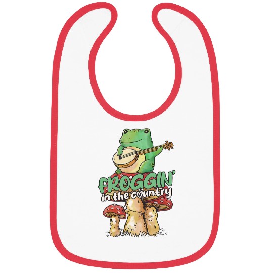 Frog Toad Mushroom Cottagecore Bibs