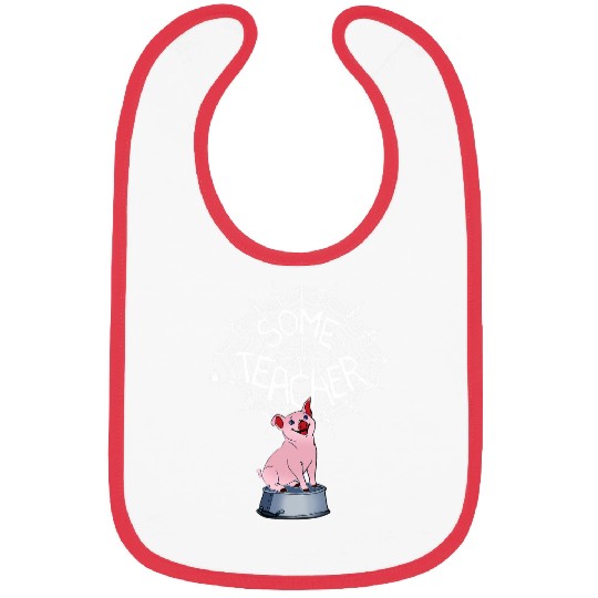 Funny Some Teacher Pig Some Teacher Spiderweb Full Size Bibs