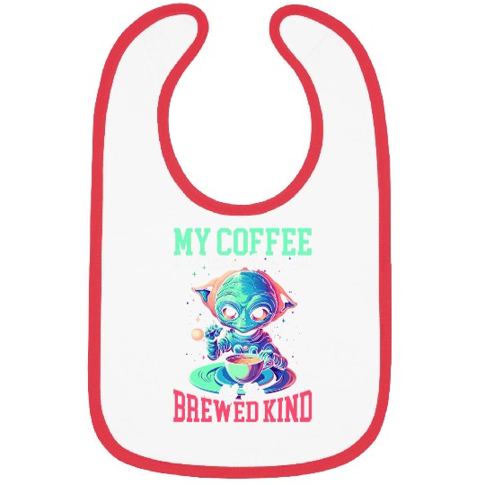 Alien Coffee Lover caffeines Drinker UFO Extraterrestrial Bibs