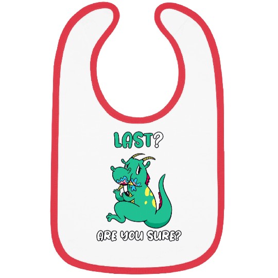 Last Dragon Eats Unicorns Humor Fairy Tale Cartoon Bibs