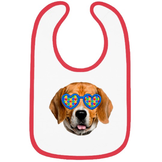 Beagle Dog Puzzle Sunglasses Autism Awareness Day Bibs