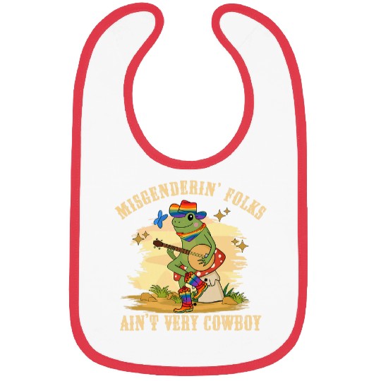 Funny Gay Frog Toad Misgenderin Folks Aint Very Cowboy Bibs