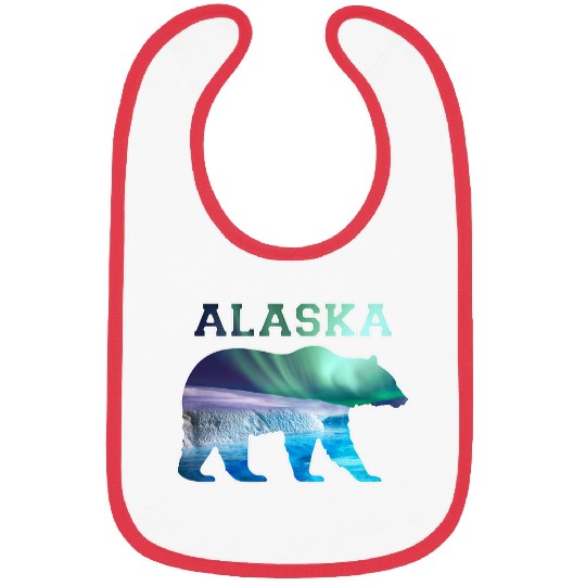 Alaskan Bear Northern Lights Aurora Borealis Nature Sky 1 Bibs