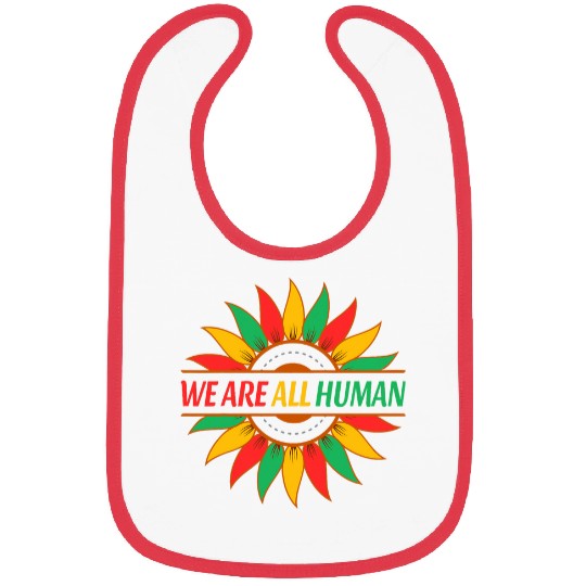 Black Is Beautiful We Are All Human African Flag Sunflower Bibs