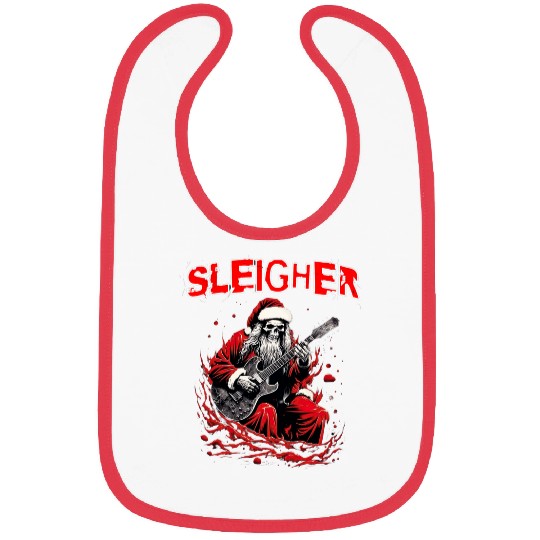 Christmas Sleigher Santa Skeletons Electric Guitar Bibs