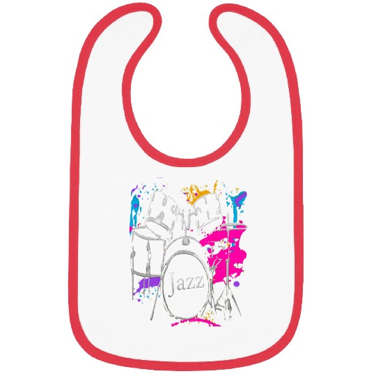 Funny Drummer Jazz Music Art Design Bibs