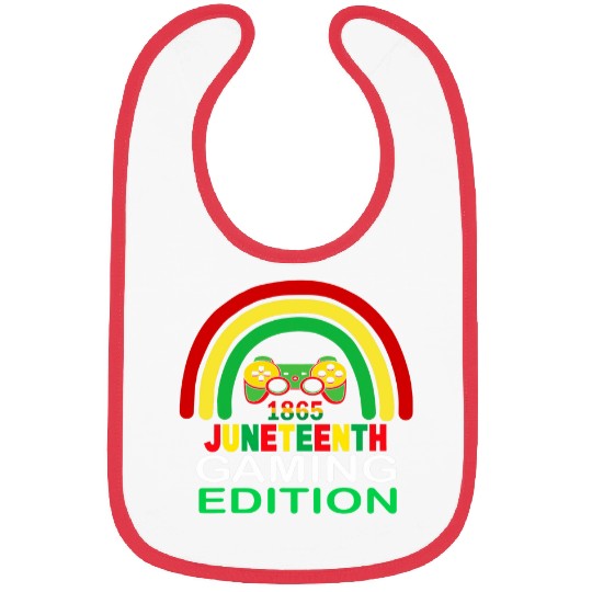 Black History Rainbow Juneteenth 1865 Gamer Gifts Bibs