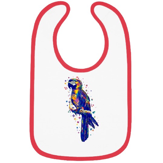Colorful Pop Art True Parrot Scarlet Macaw Parrot Bird Bibs