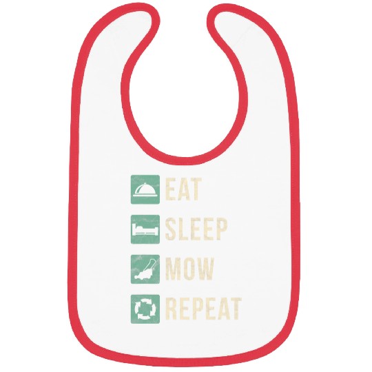 Eat Sleep Mow Repeat Funny Lawn Mowing Bibs