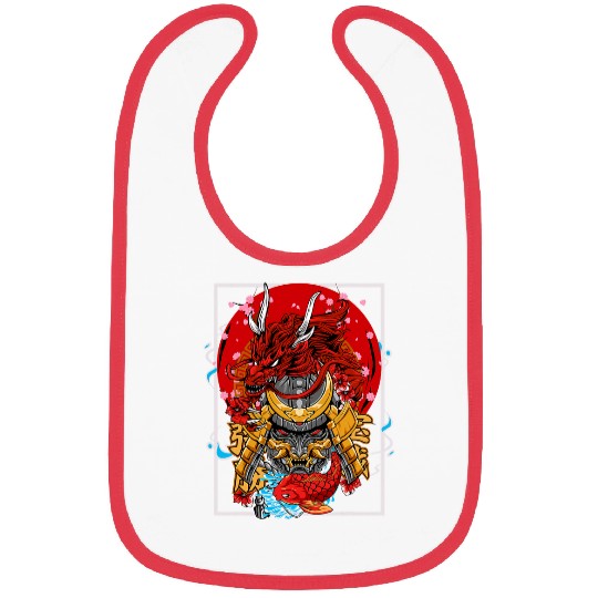 Dragons Japanese Dragon Cherry Blossom Sakura Koi Fish Japan Bibs